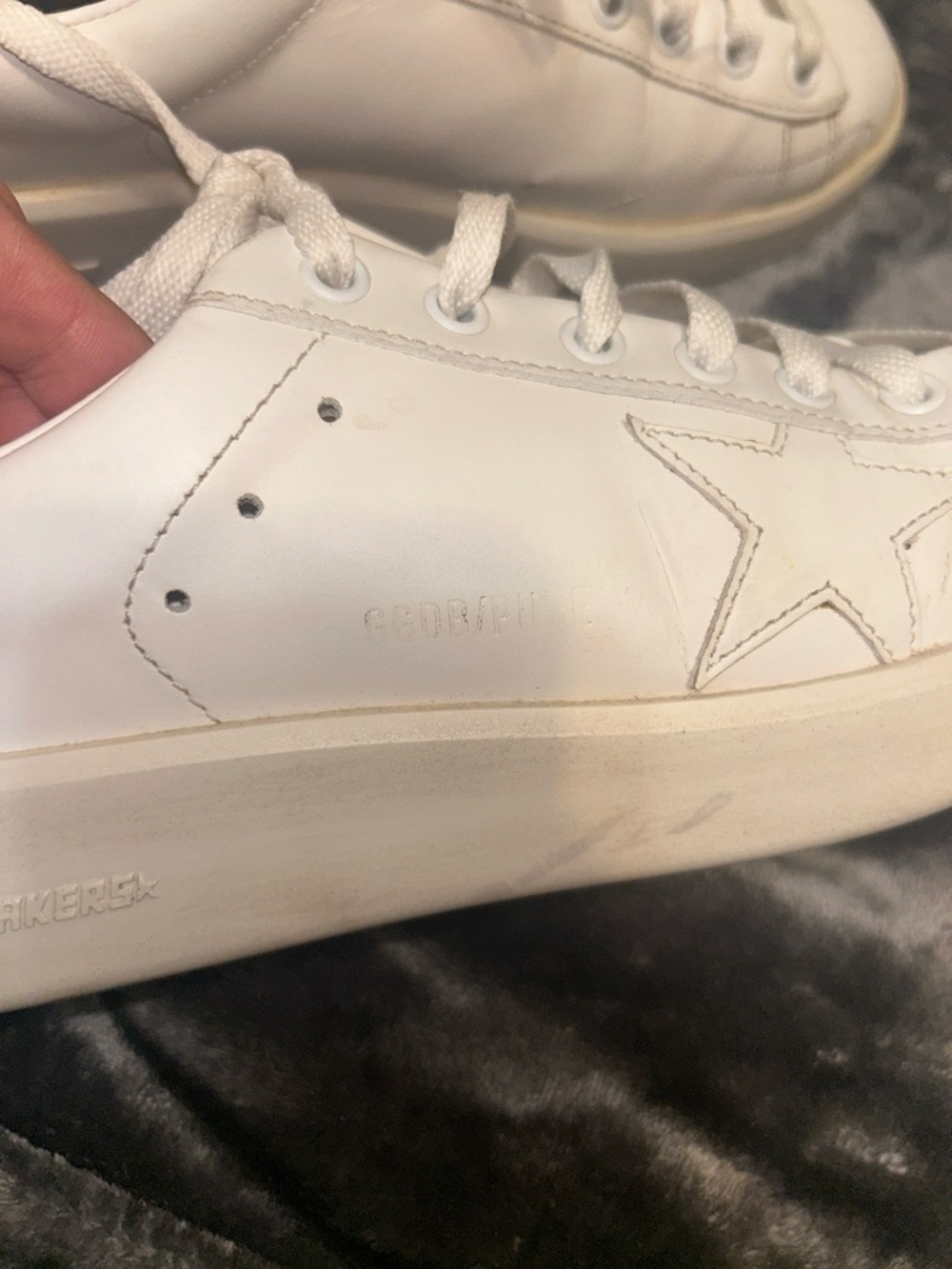 Golden Goose White Leather Pure-Star Sneaker with Gold Heel 37 - Picture 8 of 9